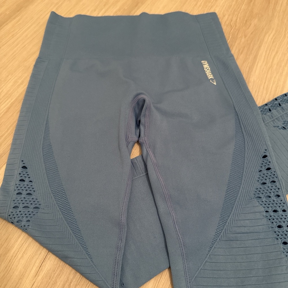 Gymshark Blue Leggings with Mesh Detail - Picture 3 of 4
